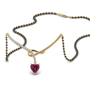 Heart-Pink-Sapphire-Twist-Diamond-Mangalsutra