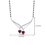 Load image into Gallery viewer, Heart-Pink-Sapphire-V-Shaped-Diamond-Mangalsutra
