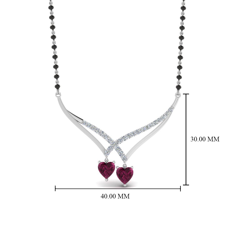 Heart-Pink-Sapphire-V-Shaped-Diamond-Mangalsutra