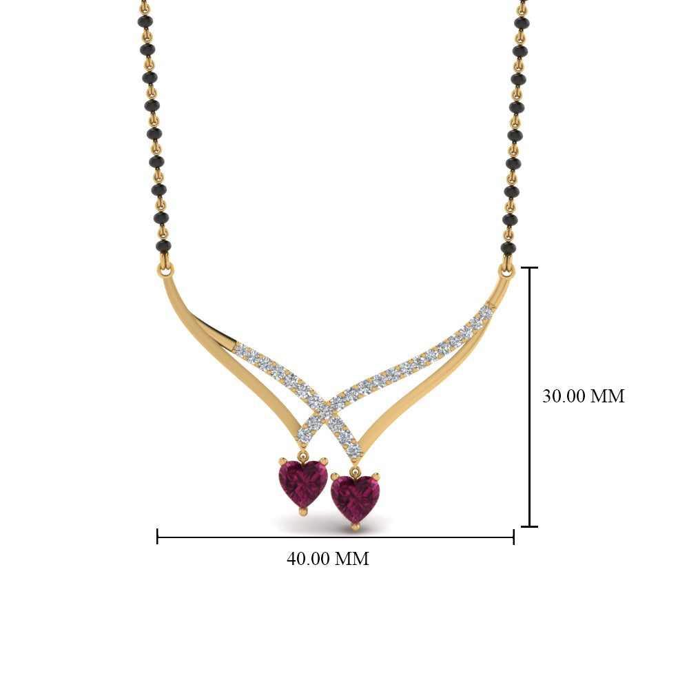 Heart-Pink-Sapphire-V-Shaped-Diamond-Mangalsutra