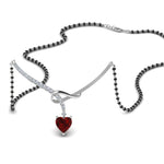 Load image into Gallery viewer, Heart-Ruby-Twist-Diamond-Mangalsutra
