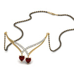 Load image into Gallery viewer, Heart-Ruby-V-Shaped-Diamond-Mangalsutra
