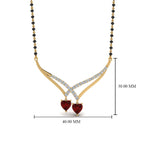 Load image into Gallery viewer, Heart-Ruby-V-Shaped-Diamond-Mangalsutra
