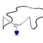 Load image into Gallery viewer, Heart-Sapphire-Twist-Diamond-Mangalsutra
