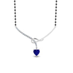 Load image into Gallery viewer, Heart-Sapphire-Twist-Diamond-Mangalsutra
