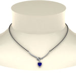 Load image into Gallery viewer, Heart-Sapphire-Twist-Diamond-Mangalsutra
