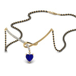 Load image into Gallery viewer, Heart-Sapphire-Twist-Diamond-Mangalsutra

