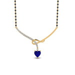Load image into Gallery viewer, Heart-Sapphire-Twist-Diamond-Mangalsutra
