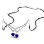 Load image into Gallery viewer, Heart-Sapphire-V-Shaped-Diamond-Mangalsutra
