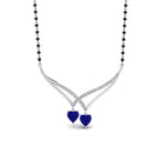 Load image into Gallery viewer, Heart-Sapphire-V-Shaped-Diamond-Mangalsutra
