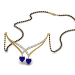 Load image into Gallery viewer, Heart-Sapphire-V-Shaped-Diamond-Mangalsutra
