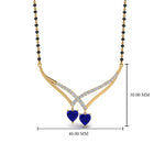 Load image into Gallery viewer, Heart-Sapphire-V-Shaped-Diamond-Mangalsutra
