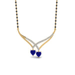Load image into Gallery viewer, Heart-Sapphire-V-Shaped-Diamond-Mangalsutra
