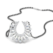 Horse Shoe Mangalsutra Pendant With Baguette