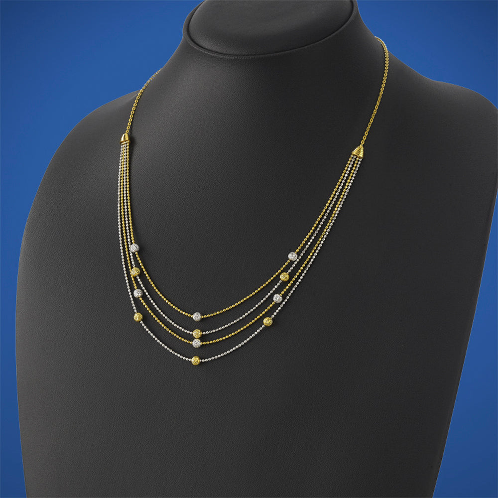 Layered Gold Ball Chain Necklace – Mangalsutraonline