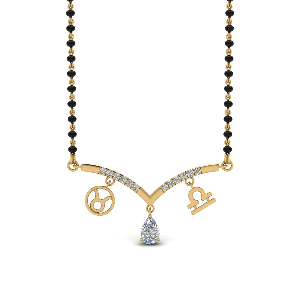 Mangalsutra Diamond Pendant Zodiac Sign