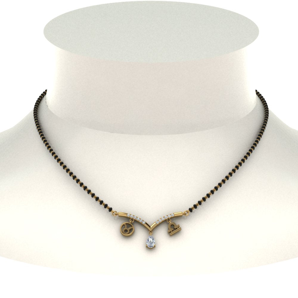 Mangalsutra Diamond Pendant Zodiac Sign Mangalsutraonline