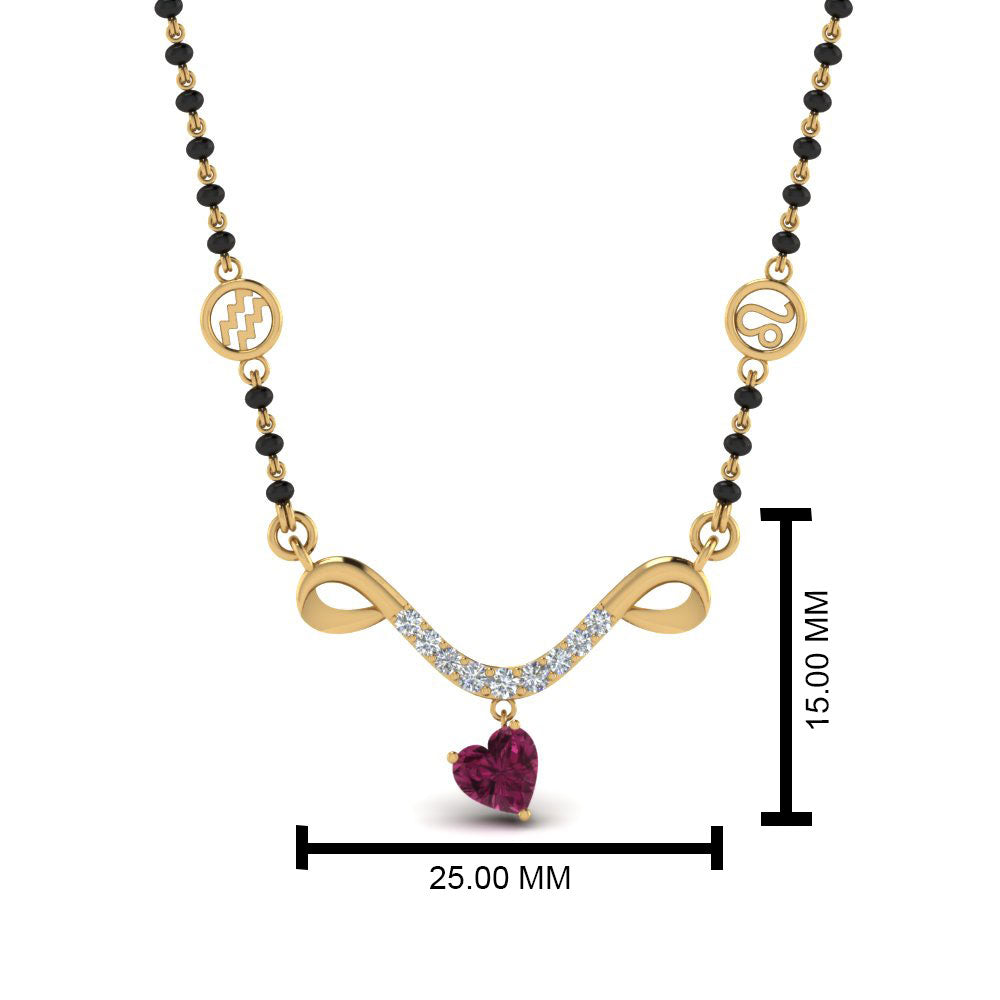 Mangalsutra-Sun-Sign-Pink-Sapphire-With-Beads