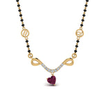 Load image into Gallery viewer, Mangalsutra-Sun-Sign-Pink-Sapphire-With-Beads