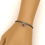 Load image into Gallery viewer, Orange Sapphire Halo Drop Mangalsutra Bracelet
