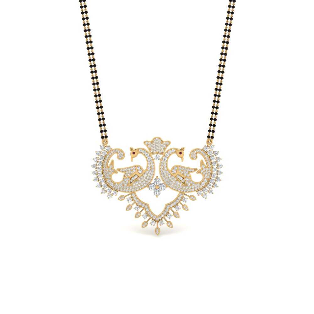 Peacock-Design-Diamond-Mangalsutra