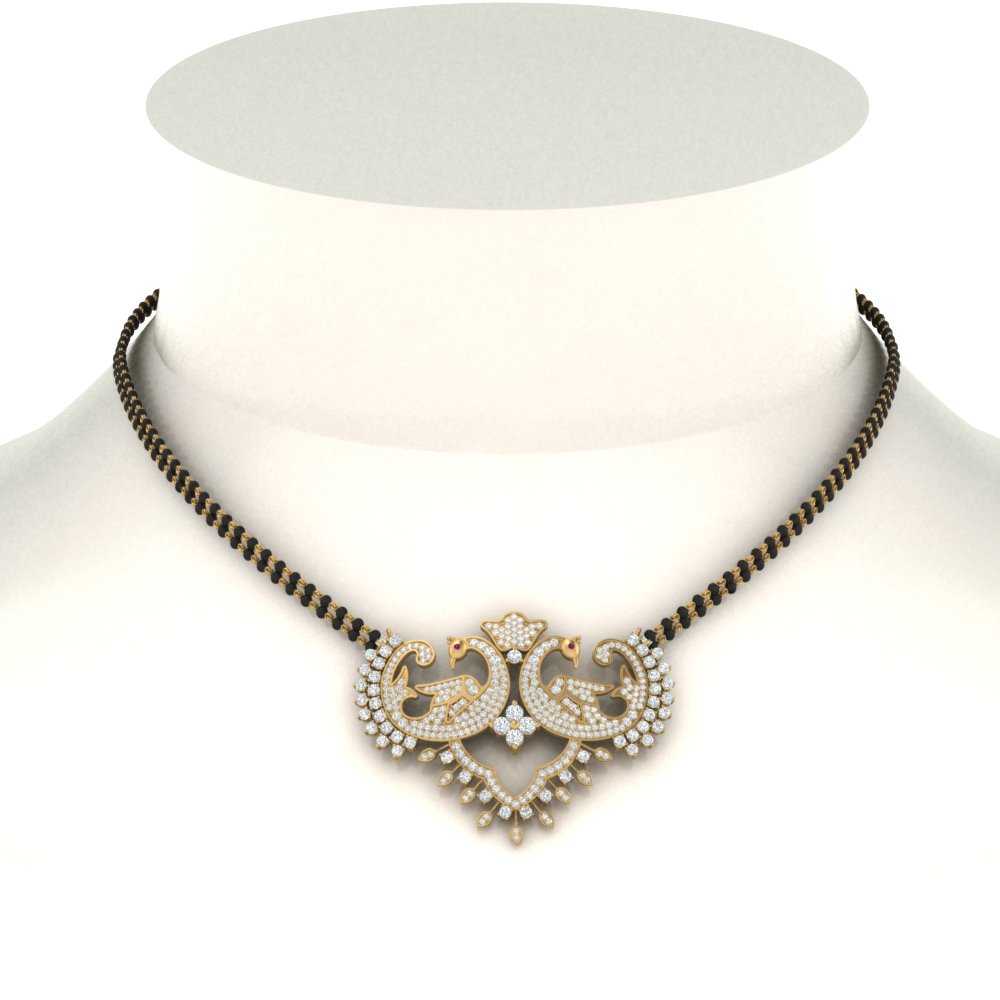 Peacock-Design-Diamond-Mangalsutra