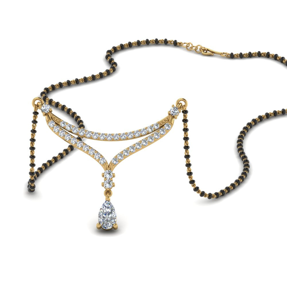 Pear-Drop-Diamond-Mangalsutra-Necklace