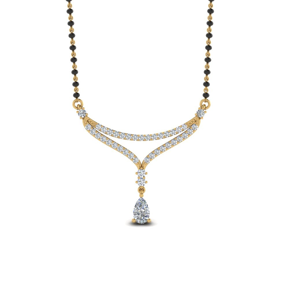 Pear-Drop-Diamond-Mangalsutra-Necklace