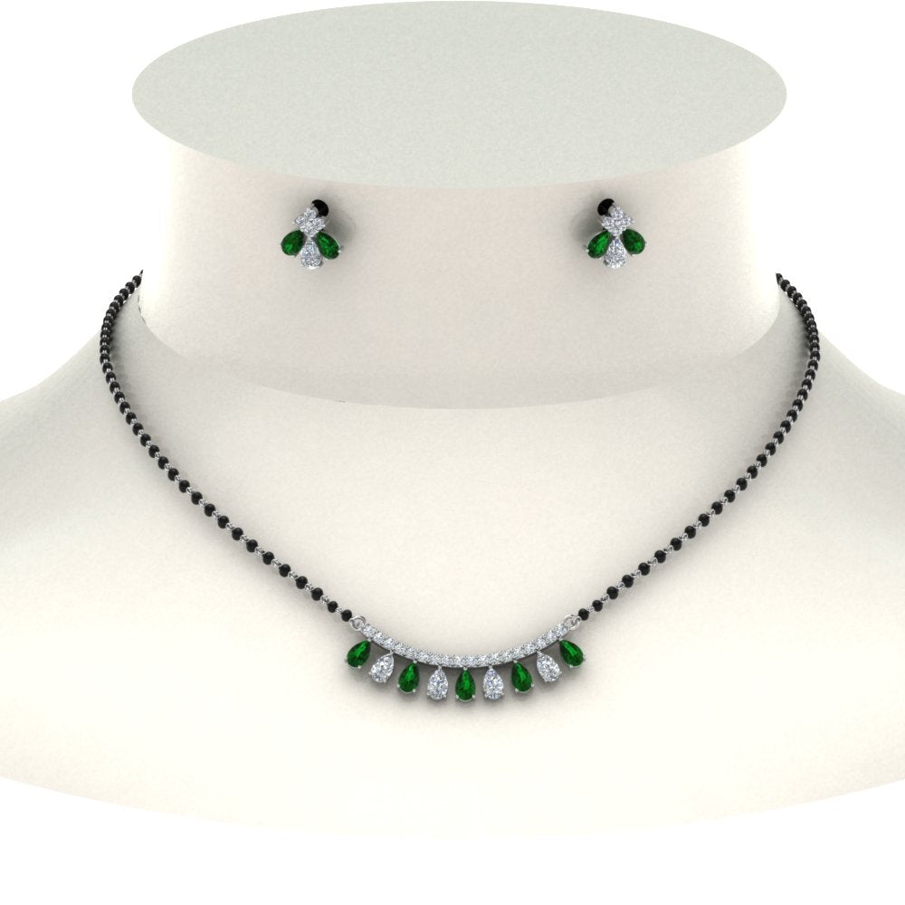 Peardrop-Diamond-Mangalsutra-Set-With-Emerald
