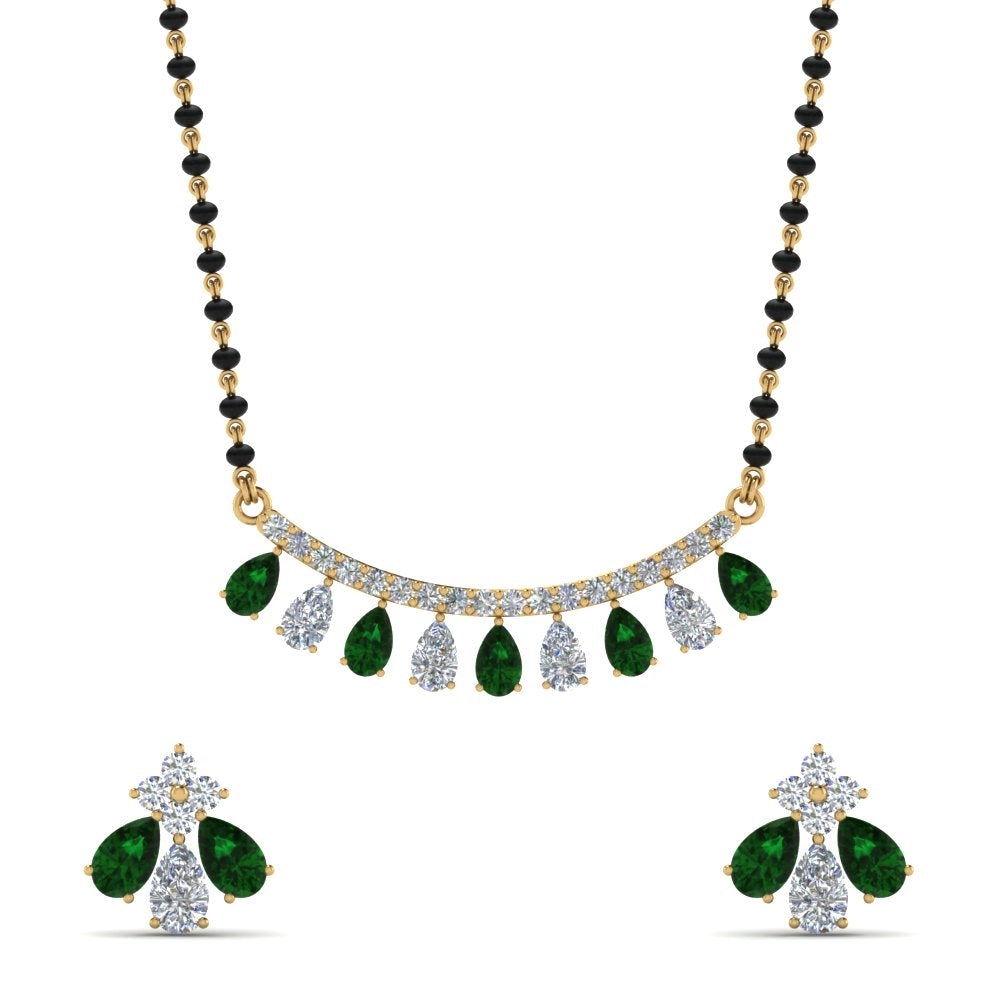 Peardrop-Diamond-Mangalsutra-Set-With-Emerald