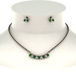 Load image into Gallery viewer, Peardrop-Diamond-Mangalsutra-Set-With-Emerald