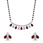 Load image into Gallery viewer, Peardrop-Diamond-Mangalsutra-Set-With-Ruby