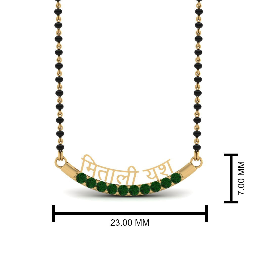 Personalised-Mangalsutra-With-Emerald