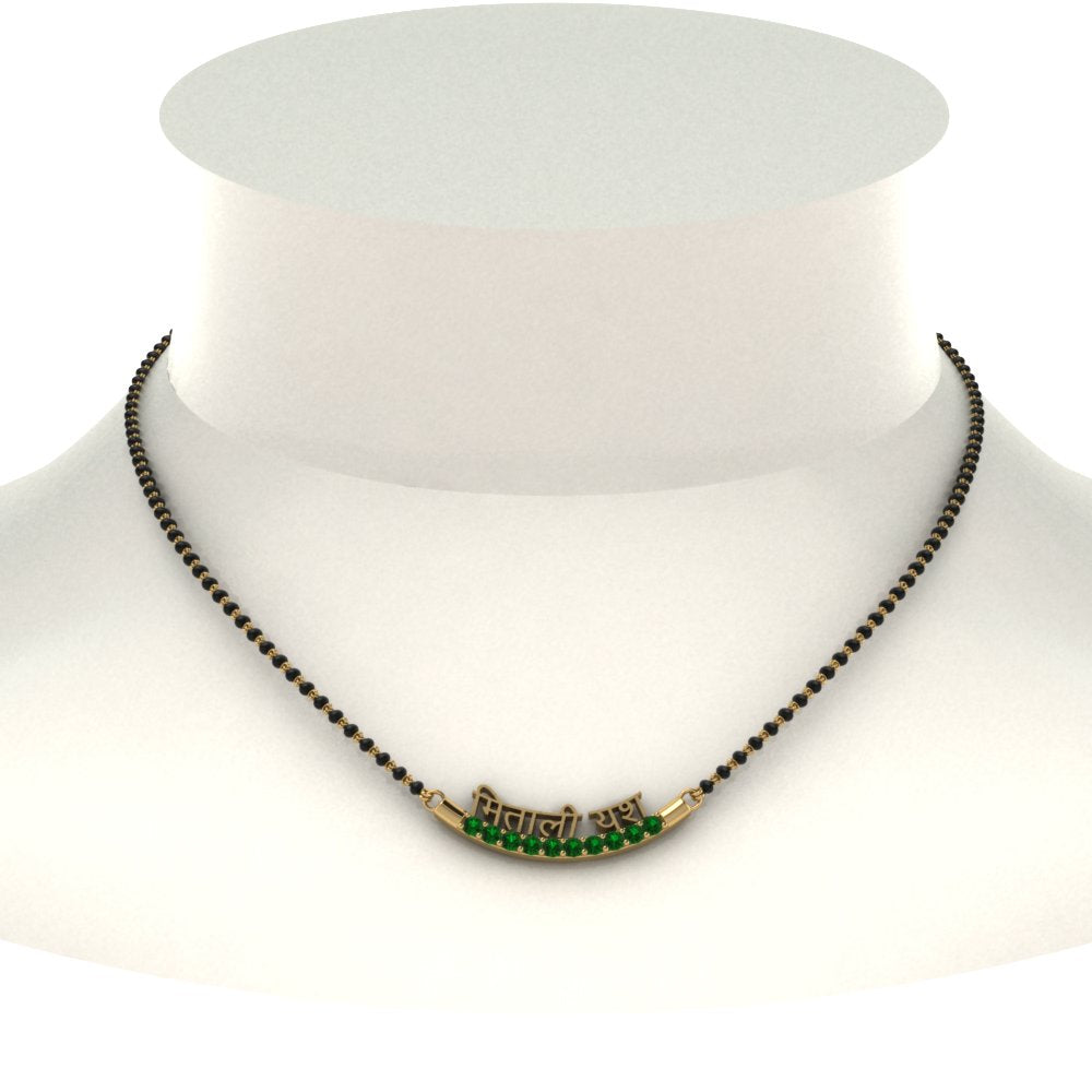 Personalised-Mangalsutra-With-Emerald