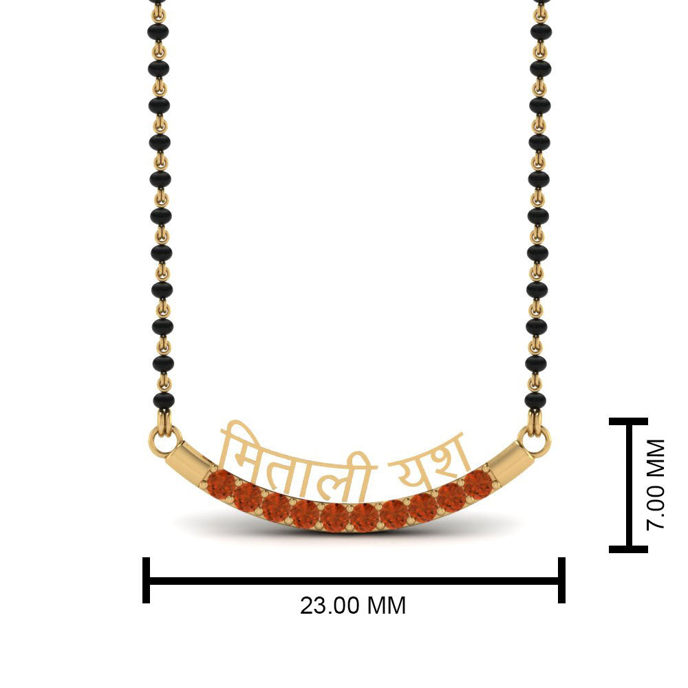 Personalised-Mangalsutra-With-Orange-Sapphire