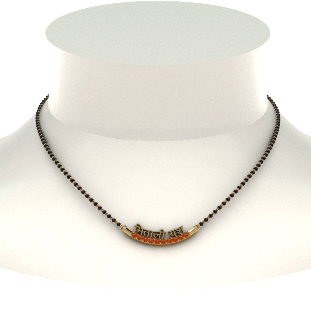 Personalised-Mangalsutra-With-Orange-Sapphire