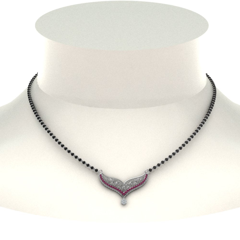 Pink-Sapphire-Filigree-Tanmaniya-Mangalsutra
