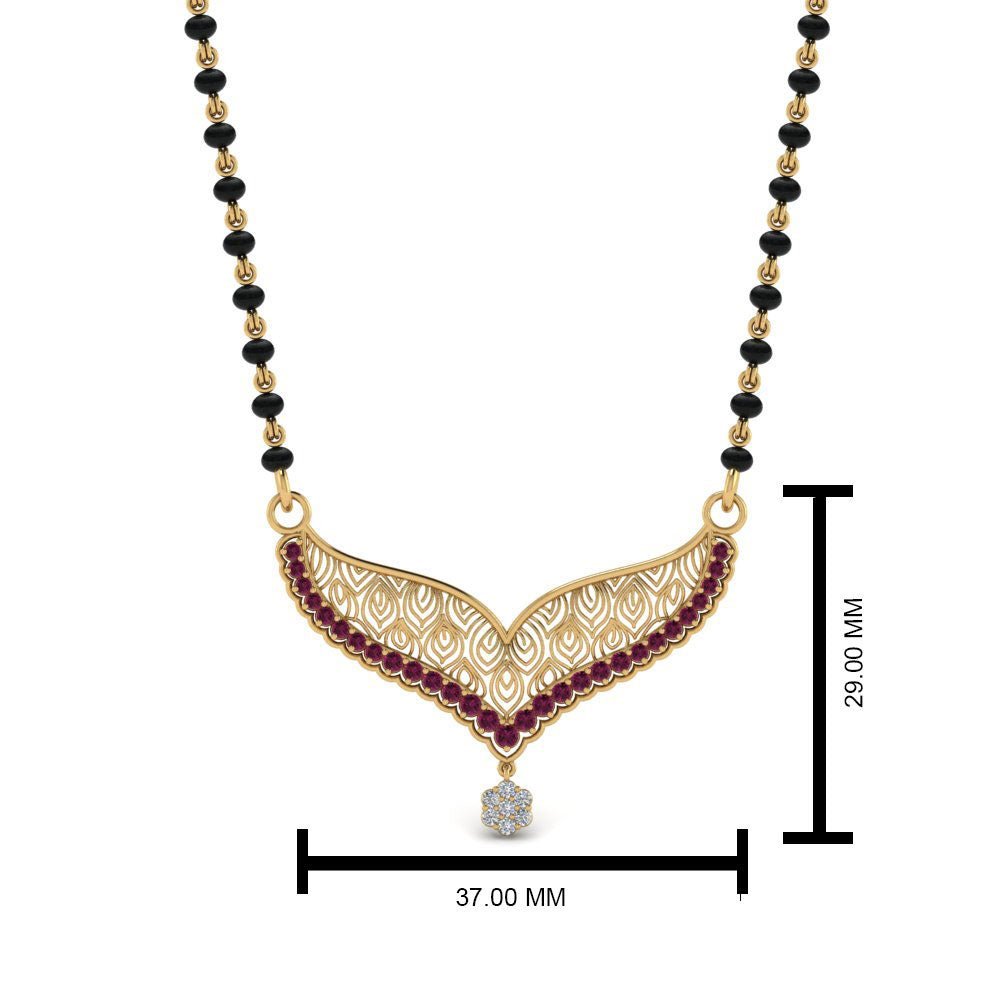 Pink-Sapphire-Filigree-Tanmaniya-Mangalsutra