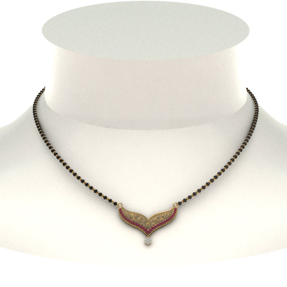 Pink-Sapphire-Filigree-Tanmaniya-Mangalsutra