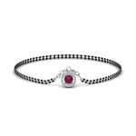 Load image into Gallery viewer, Pink Sapphire Halo Drop Mangalsutra Bracelet
