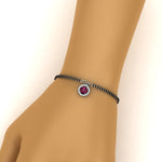 Load image into Gallery viewer, Pink Sapphire Halo Drop Mangalsutra Bracelet