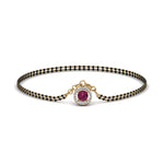 Load image into Gallery viewer, Pink Sapphire Halo Drop Mangalsutra Bracelet
