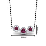 Load image into Gallery viewer, Pink-Sapphire-Heart-3-Stone-Mangalsutra-Necklace