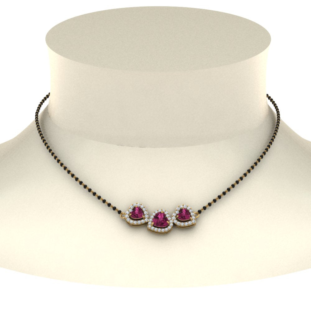 Pink-Sapphire-Heart-3-Stone-Mangalsutra-Necklace