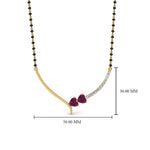 Load image into Gallery viewer, Pink-Sapphire-Heart-Simple-Diamond-Mangalsutra