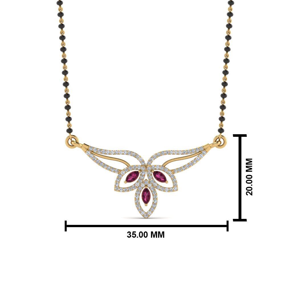Pink-Sapphire-Petal-Mangalsutra-Pendant