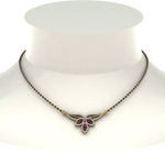 Load image into Gallery viewer, Pink-Sapphire-Petal-Mangalsutra-Pendant