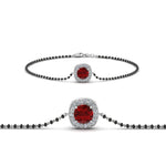 Load image into Gallery viewer, Ruby Bracelet Mangalsutra With Black Beads
