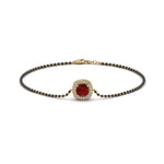 Load image into Gallery viewer, Ruby Bracelet Mangalsutra With Black Beads
