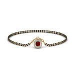 Load image into Gallery viewer, Ruby Halo Drop Mangalsutra Bracelet